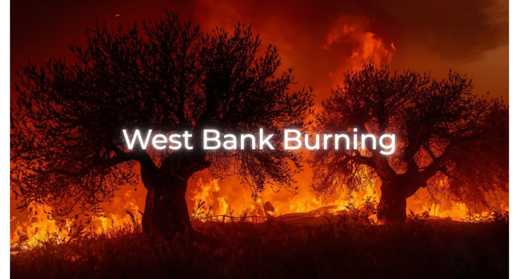 West Bank burning