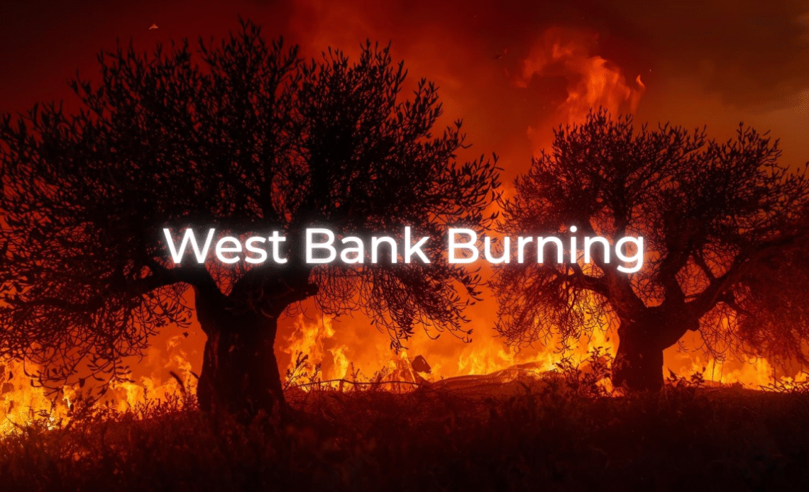 West Bank burning
