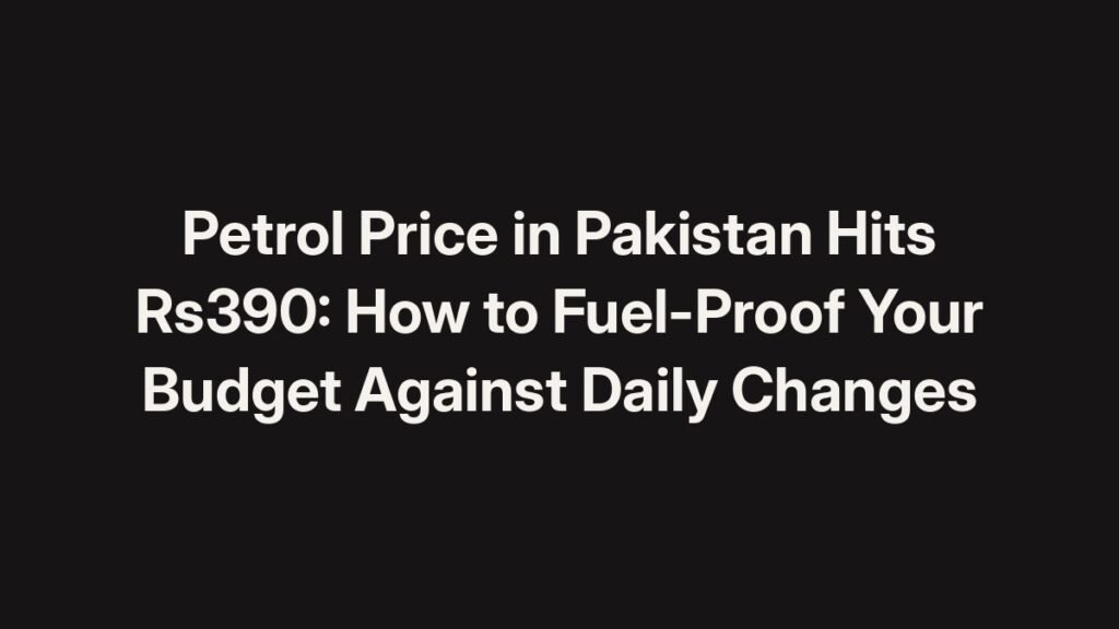 Petrol price in Pakistan hits Rs390: how to fuel-proof your budget